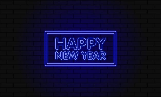 Neon happy new year.