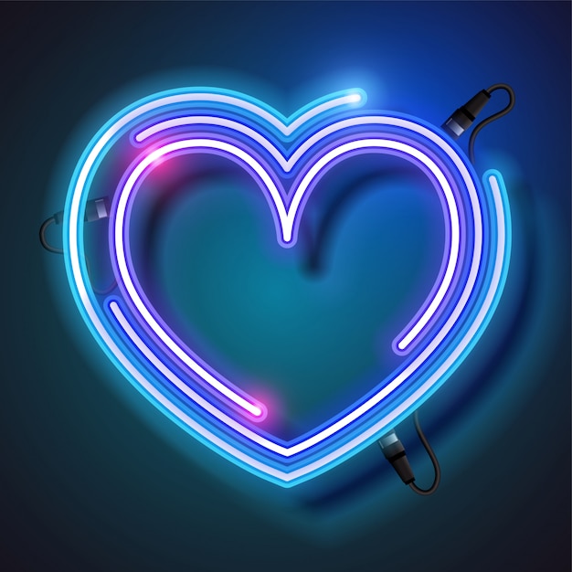 Neon heart background