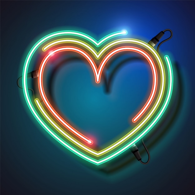 Sfondo di cuore al neon