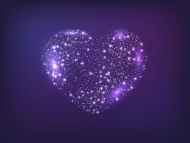 neon heart on dark background