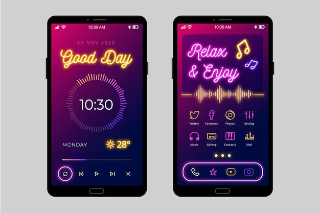 Neon home screen