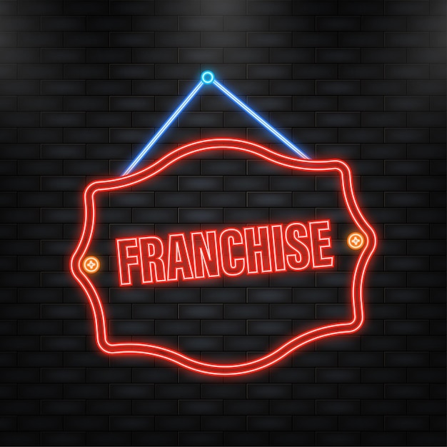 Vector neon icon franchise stamp for marketing advertising design vector illustration