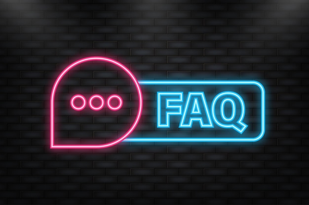 Neon Icon Frequently Asked Questions FAQ Label