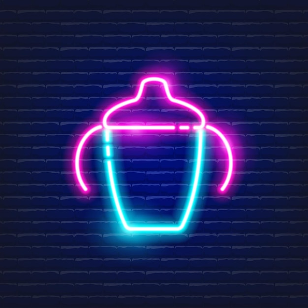 Neon illustratie babybeker