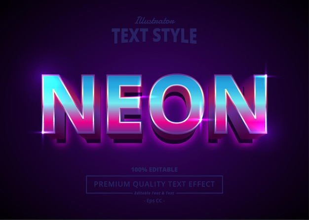 Neon illustrator text effect