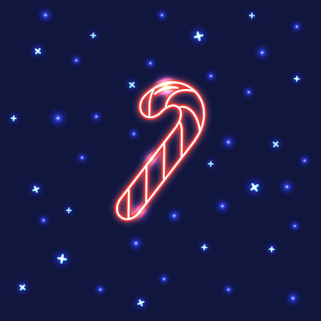Neon kerst snoep riet icoon