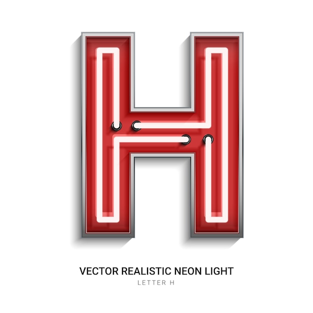 Neon letter h