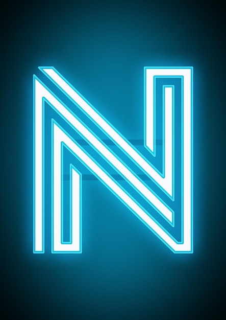 Vector neon letter n alphabet stock vector illustration of glowing