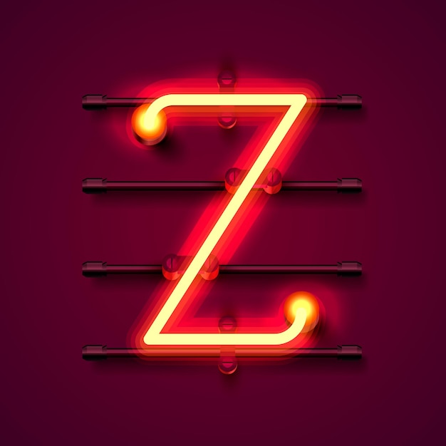 Neon lettertype letter z, kunst design uithangbord. vector illustratie