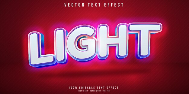 Vector neon light 3d text effect template