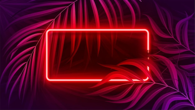 Vector neon light banner in fluorescent color concept illustration