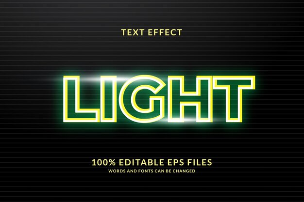 Neon light editable text effect design