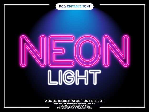 neon light font effect 