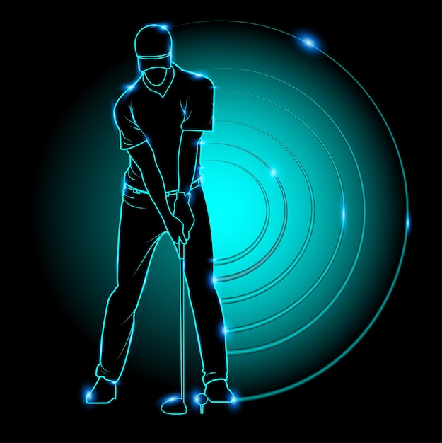 neon light golfer