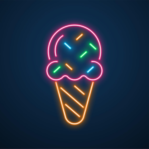 Neon light ice cream