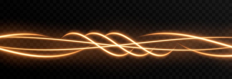 Vector neon light light effect png golden line light