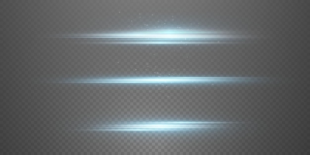 Neon light sets on transparent background