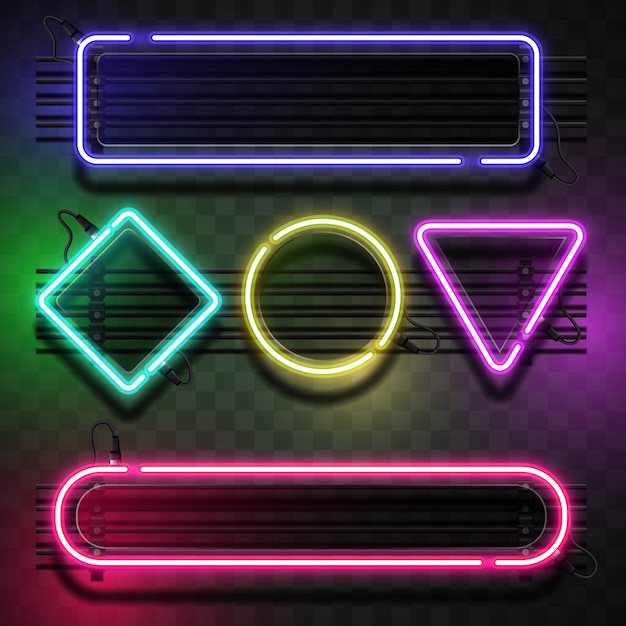 Vector neon light template