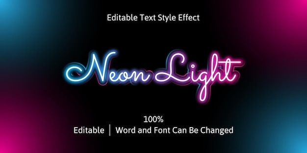 Neon light text effect vector design can be used for logo greeting etc vector illustration