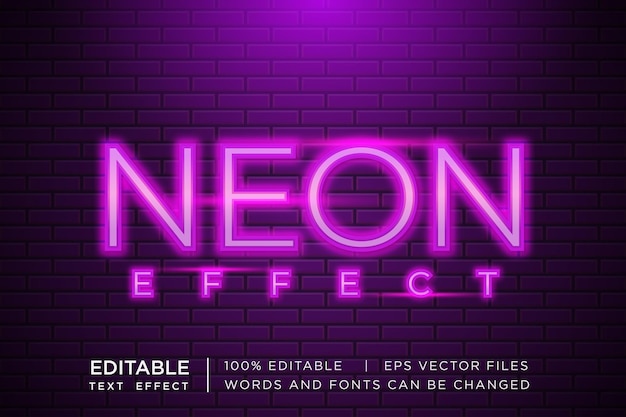 Neon light text effect