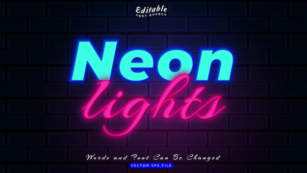 Neon lights text effect