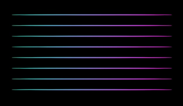 Vector neon lines on a black background