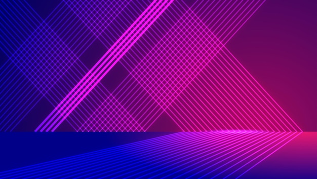 Vector neon lines crisscross to construct a vector background of technological sense and spatial sense