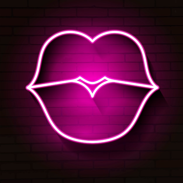 Neon lips sign