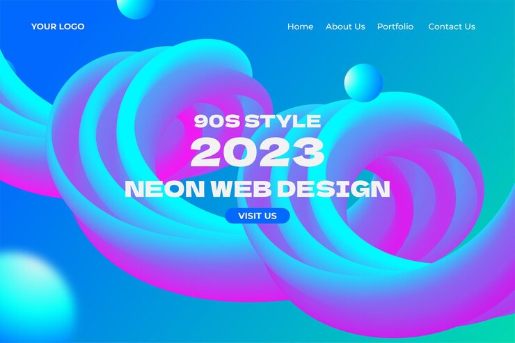 Vector 液体霓虹背景 用于商业目的或网站背景