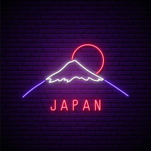 Vector neon mountain sign