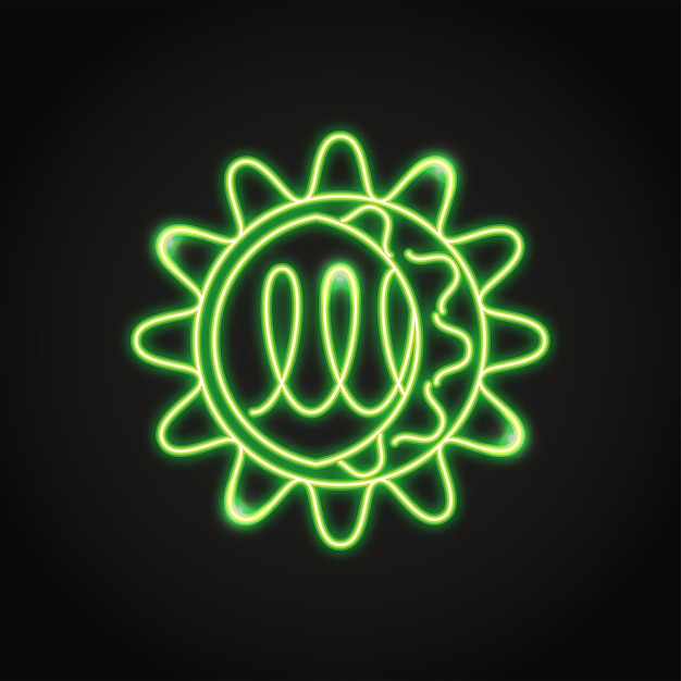 Vector neon norovirus cell icon