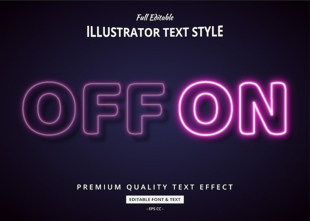 Neon off on 3d text style effect