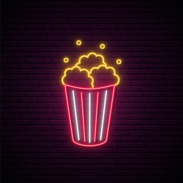 Neon popcorn sign.