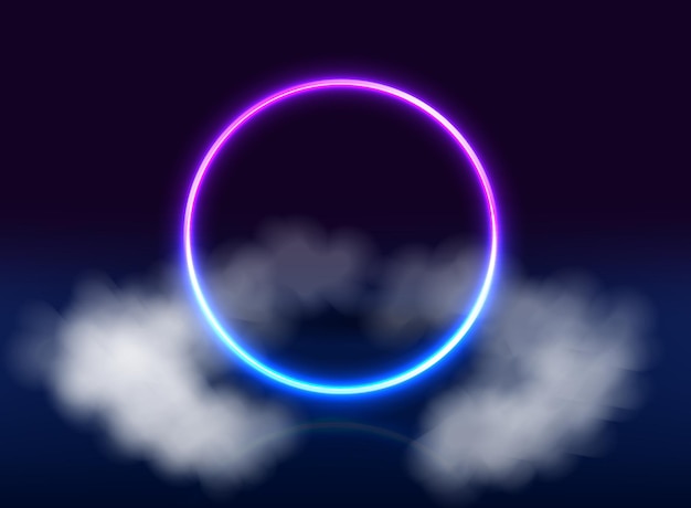 Vector neon purple and blue circle background