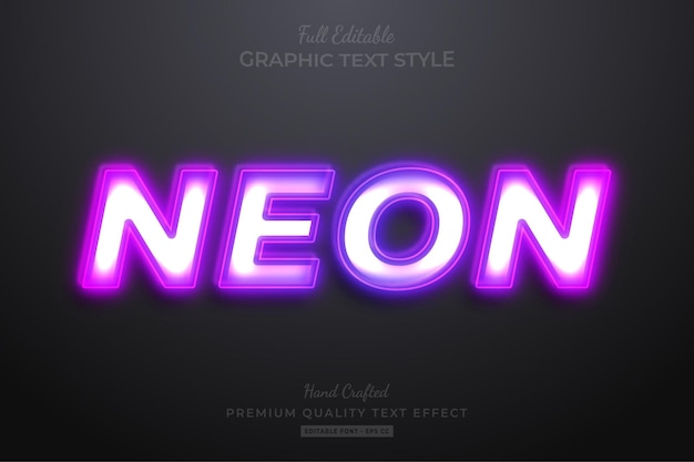 Neon Purple Editable Text Effect Font Style