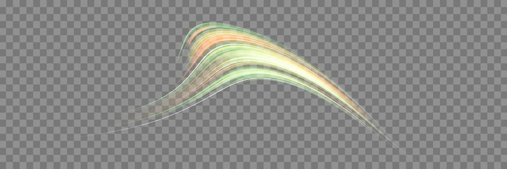 Vector ネオン現実的なエネルギー速度 輝く緑とオレンジの線 抽象的な光効果