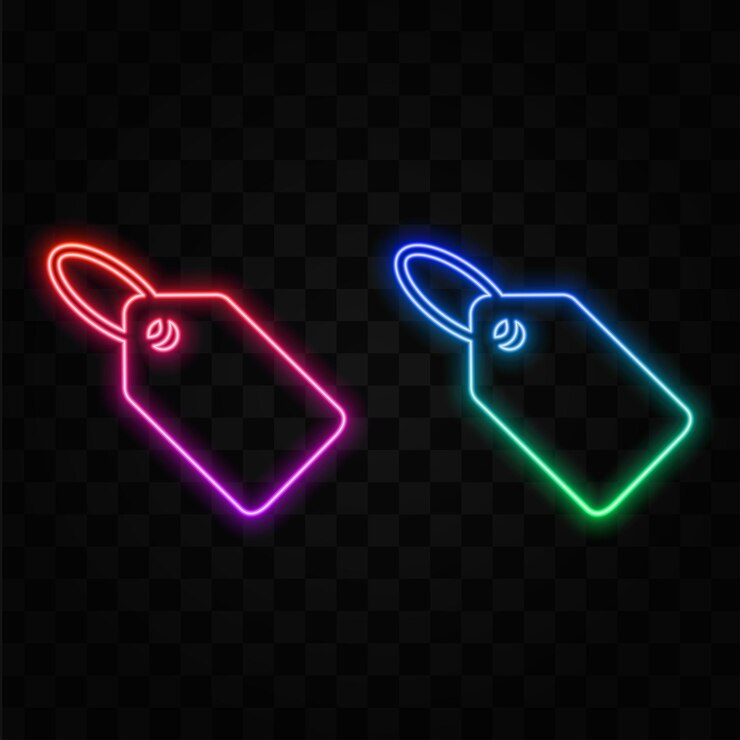 Vector neon sale sign vector illustration