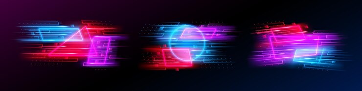 Vector neon shape abstract speed sport motion