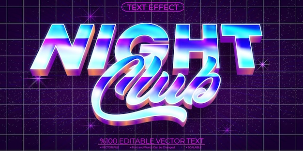 Premium Vector | Neon shiny blue cool night club editable and scalable ...