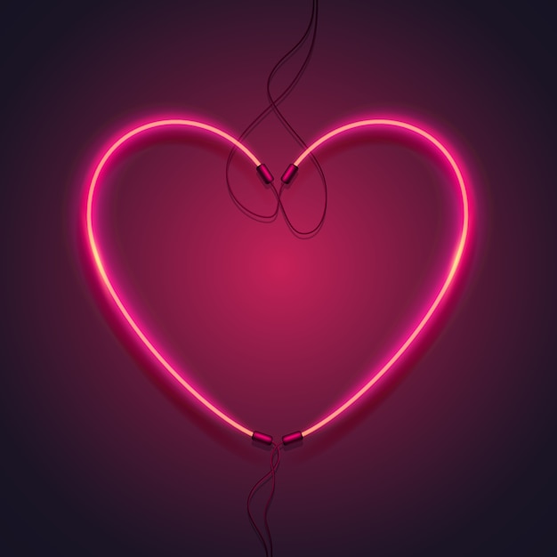 Vector neon sign heart shape