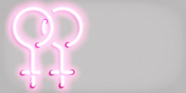 Vector neon sign of lesbian symbol concept
