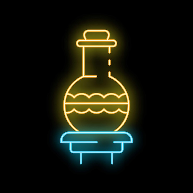 Vector neon sign representing traditional mexican beverage jarrito on black background