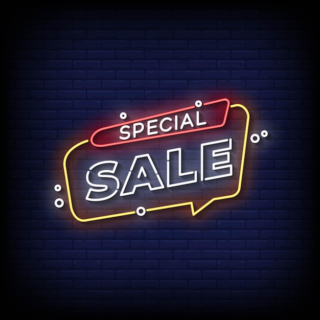 Neon Sign special sale with Brick Wall Background