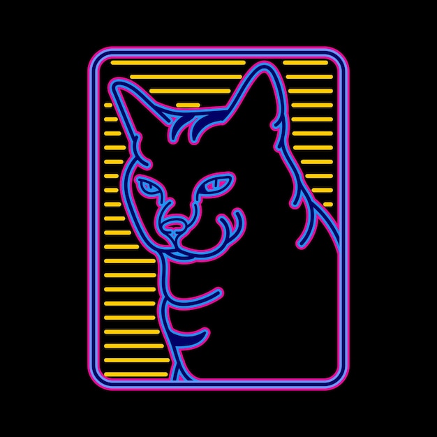 Vector neon sign that says'cat'on it vector illustration