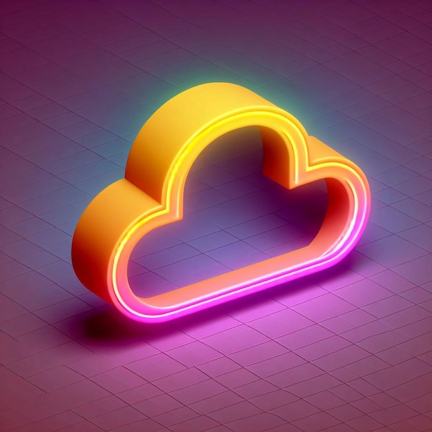 a neon sign that says heart and a cloud on it