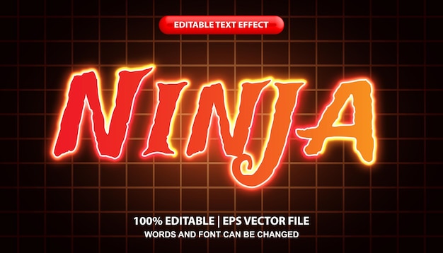 A neon sign that says ninja on it