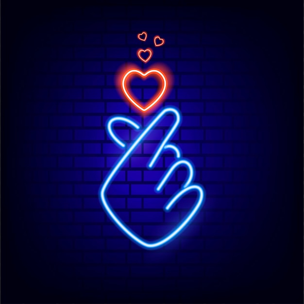 Vector neon sign. valentine's day. glowing text.