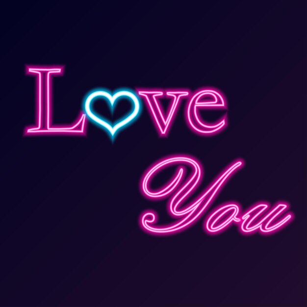 Neon sign for Valentine's Day I love you Great for postcards social networks website prints
