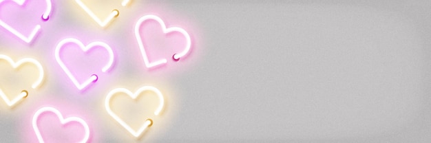 Insegne al neon banner a forma di cuore