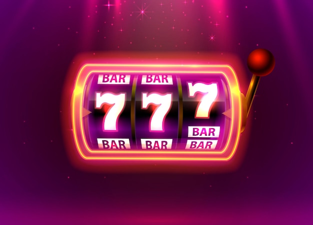 La slot machine al neon vince il jackpot.